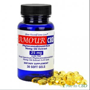 AMOURCBD - CBD SOFT GEL 30 COUNT - 25MG
