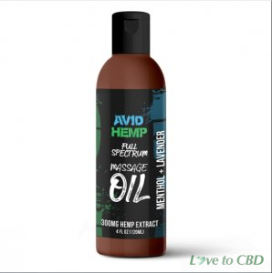 AVID HEMP - CBD TOPICAL - MASSAGE OIL - 300MG