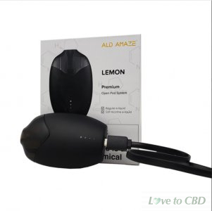 BLUE MOON HEMP - CBD POD DEVICE - LEMON OPEN POD SYSTEM - BLACK