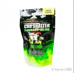 CBD LION - CBD CONCENTRATE - LEMON SQUEEZE SHATTER - 0.5 GRAM