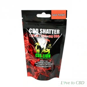 CBD LION - CBD CONCENTRATE - SOUR TANGIE SHATTER - 1 GRAM