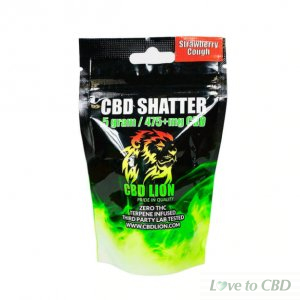 CBD LION - CBD CONCENTRATE - STRAWBERRY COUGH SHATTER - 0.5 GRAM