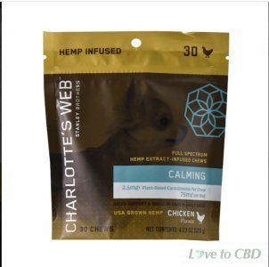 CHARLOTTES WEB - CBD PET EDIBLE - FULL SPECTRUM CALMING CHEWS - 75MG-150MG