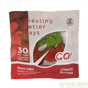 CREATING BETTER DAYS - CBD EDIBLE - GO! NANO-CBD CHERRY BOMBS - 30MG