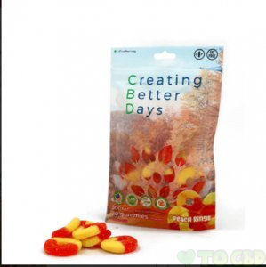 CREATING BETTER DAYS - CBD EDIBLE - PEACH RINGS GUMMIES - 20PC-15MG