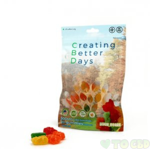 CREATING BETTER DAYS - CBD EDIBLE - SOUR BEARS GUMMIES - 20PC-15MG
