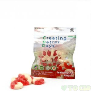 CREATING BETTER DAYS - CBD EDIBLE - WATERMELON RINGS GUMMIES - 10PC-15MG