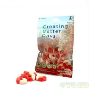 CREATING BETTER DAYS - CBD EDIBLE - WATERMELON RINGS GUMMIES - 20PC-15MG
