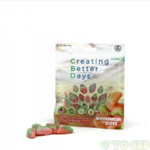 CREATING BETTER DAYS - CBD EDIBLE - WATERMELON SLICES GUMMIES - 10PC-15MG