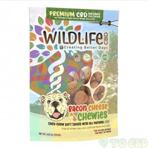 CREATING BETTER DAYS - CBD PET TREAT - WILDLIFE PREMIUM BACON CHEESE CHEWIES - 30PC-5MG