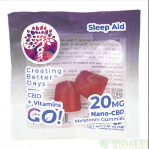 CREATING BETTER DAYS - CBD EDIBLE - GO! NANO-VITAGUMMIES + MELATONIN - 20MG