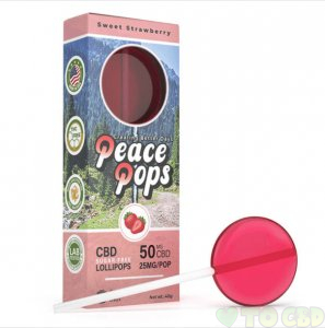 CREATING BETTER DAYS - CBD EDIBLE - PEACE POPS - SWEET STRAWBERRY - 2PC-25MG