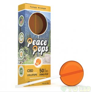CREATING BETTER DAYS - CBD EDIBLE - PEACE POPS - TANGY ORANGE - 2PC-25MG