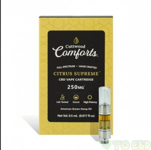 CUTTWOOD COMFORTS - CBD VAPE CARTRIDGE - FULL SPECTRUM CITRUS SUPREME - 250MG-500MG