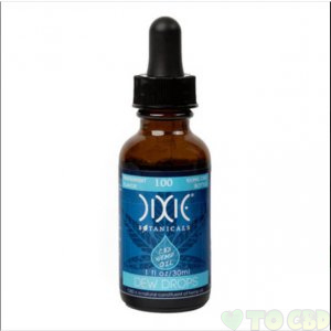 DIXIE BOTANICALS - CBD TINCTURE - PEPPERMINT 1OZ DEW DROPS - 100MG