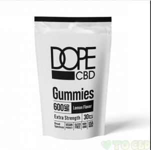 DOPE CBD - CBD EDIBLE - EXTRA STRENGTH LEMON GUMMIES - 600MG