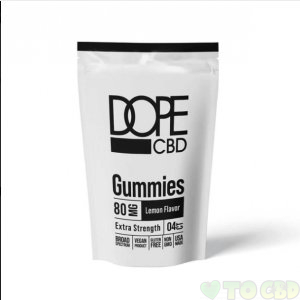 DOPE CBD - CBD EDIBLE - EXTRA STRENGTH LEMON GUMMIES - 80MG
