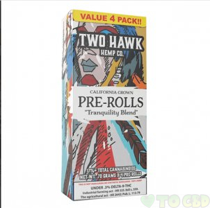 ERTH - HEMP FLOWER - TWO HAWK 4-PACK PRE-ROLLS