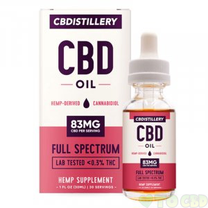 CBDistillery 2500mg Full Spectrum 83mg/Dose CBD Oil Tincture 30ml