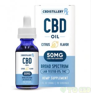 CBDistillery RX 1500mg Broad Spectrum CBD Oil Tincture – Citrus – 50mg/Dose