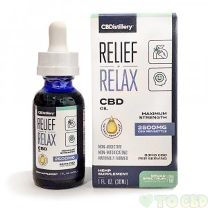 CBDistillery 2500mg Broad Spectrum CBD Oil Tincture – 83mg/Dose
