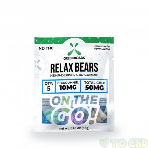 Green Roads CBD 50MG Relax Bears On The Go Gummies