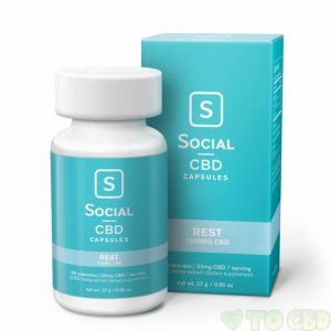 Social CBD 1000mg Gel Capsules Rest (33mg/Dose)