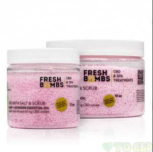 FRESH BOMBS - CBD BATH - LAVENDER SLEEP SALT SCRUB - 60MG-200MG