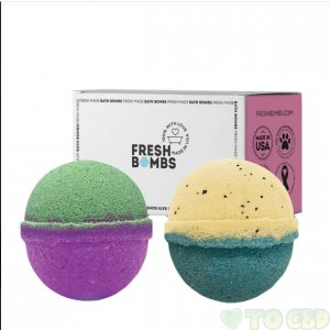 FRESH BOMBS - CBD BATH - YOGRASS & PEACE AND LOVE BATH BOMB SET - 35MG