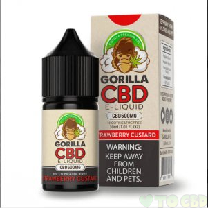 GORILLA CBD - CBD VAPE JUICE - STRAWBERRY CUSTARD - 600MG-1200MG