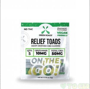 GREEN ROADS - CBD EDIBLE - RELIEF TOADS OTG - 50MG