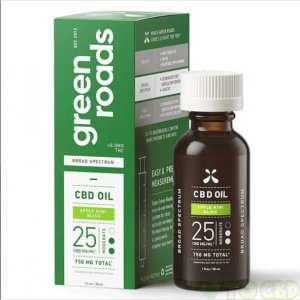 GREEN ROADS - CBD TINCTURE - BROAD SPECTRUM APPLE KIWI BLISS MODERATE - 750MG