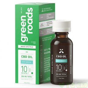 GREEN ROADS - CBD TINCTURE - BROAD SPECTRUM MINT BREEZE MILD - 300MG