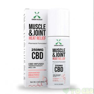 GREEN ROADS - CBD TOPICAL - MUSCLE & JOINT HEAT RELIEF ROLL-ON - 250MG