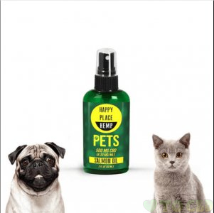 HAPPY PLACE HEMP - CBD PET TINCTURE SPRAY - SALMON OIL - 500MG