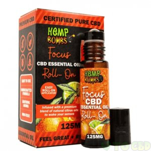 HEMP BOMBS - CBD TOPICAL - FOCUS ESSENTIAL OIL ROLLER - 125MG