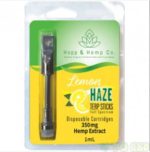 HOPP AND HEMP CO - CBD CARTIDGE - FULL SPECTRUM LEMON HAZE - 350MG