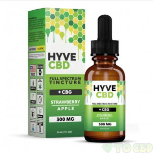HYVE CBD - CBD TINCTURE - FULL SPECTRUM STRAWBERRY APPLE+CBG - 300MG-1200MG