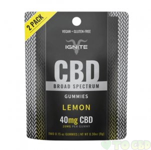 IGNITE CBD - CBD EDIBLE - BROAD SPECTRUM GUMMIES LEMON - 20MG