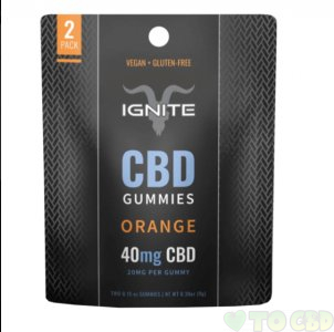 IGNITE CBD - CBD EDIBLE - ISOLATE GUMMIES ORANGE - 20MG