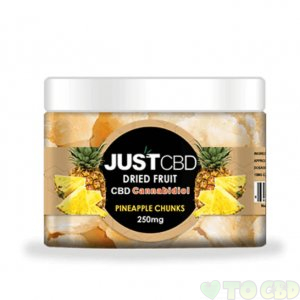 JUSTCBD - CBD EDIBLE - DRIED PINEAPPLE CHUNKS - 12MG