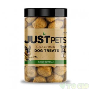 JUSTCBD - CBD PET TREAT - JUSTPETS CHICKEN MEATBALLS DOG TREATS - 100MG