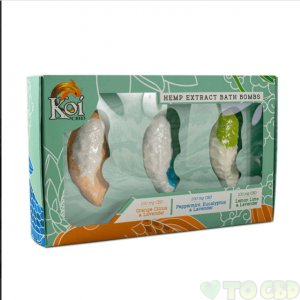 KOI CBD - CBD BATH - HEMP EXTRACT BATH BOMB SET - 100MG