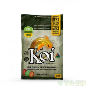 KOI CBD - CBD EDIBLE - SOUR TROPICAL FRUIT GUMMIES - 10MG