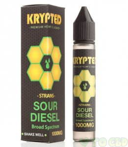 KRYPTED CBD - CBD VAPE JUICE - SOUR DIESEL - 250MG-1000MG