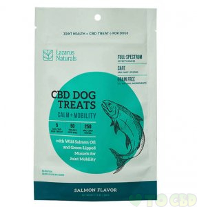 LAZARUS NATURALS - CBD PET EDIBLE - SALMON CALM + MOBILITY DOG TREATS - 250MG
