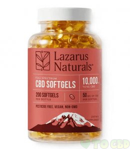 LAZARUS NATURALS - CBD CAPSULES - FULL SPECTRUM LIQUID SOFTGELS - 50MG