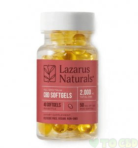 LAZARUS NATURALS - CBD CAPSULES - FULL SPECTRUM LIQUID SOFTGELS - 50MG