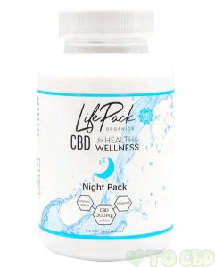 LIFE PACK ORGANICS - CBD CAPSULES - NIGHT PACK SLEEP AID CAPS - 300MG