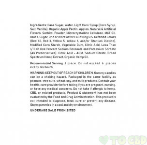 Broad Spectrum Vegan Pectin Infused Sour Gummy